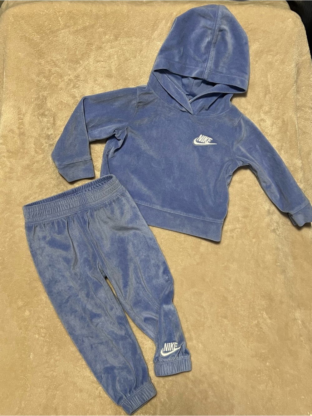 Toddler Nike Velour Purple Matching Tracksuit Set - Size 18 Months